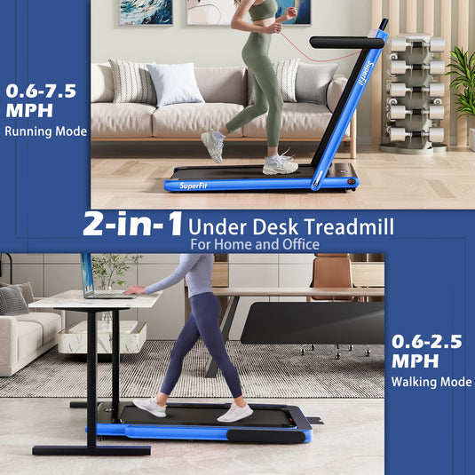 Treadmill-Walking Pad-Under Desk Treadmill-2 in 1 Folding  Treadmill-Treadmills for Home-Black Red