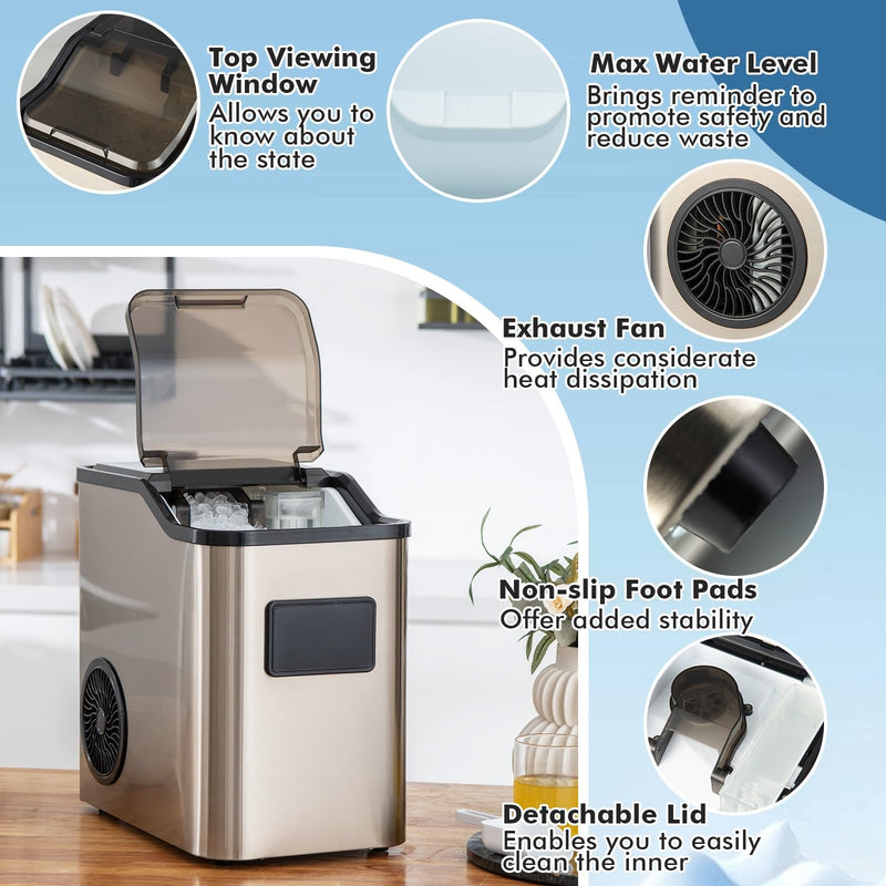 Load image into Gallery viewer, Nugget Ice Maker Countertop, 60 Lbs/24H, Pebble Ice Machine with Self-Cleaning
