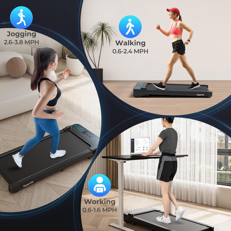 Load image into Gallery viewer, Goplus Walking Pad, 300 LBS Capacity Under Desk Treadmill with Remote &amp; APP Control and LED Display, Portable Treadmills for Home Small, Office
