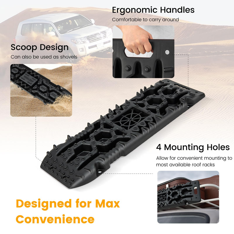 Load image into Gallery viewer, Goplus Off-Road Traction Boards, 2 PCS 4WD Large Recovery Traction Tracks Mats
