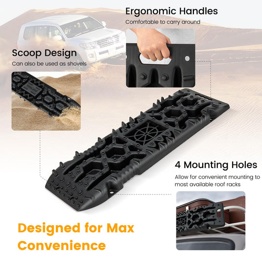 Goplus Off-Road Traction Boards, 2 PCS 4WD Large Recovery Traction Tracks Mats