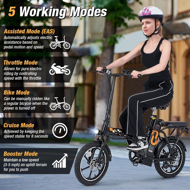 Load image into Gallery viewer, Goplus Electric Bike for Adults, 16&quot; Folding Ebike w/Pedals, 650W Brushless Motor, 42V 10.4Ah Removable Battery
