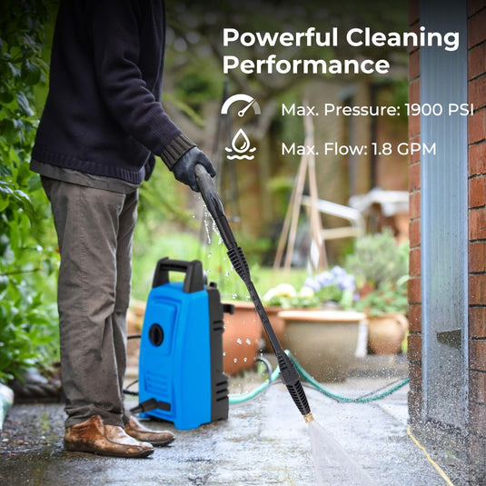 Goplus Electric Pressure Washer, 1900 PSI 1.8 GPM High Pressure Power Washer w/ 4 Quick Connect Nozzles