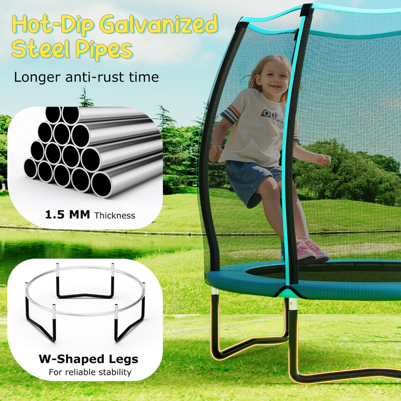 Load image into Gallery viewer, Goplus 55&quot; Trampoline for Kids, ASTM Approved Toddler Mini Trampoline w/Safety Enclosure Net
