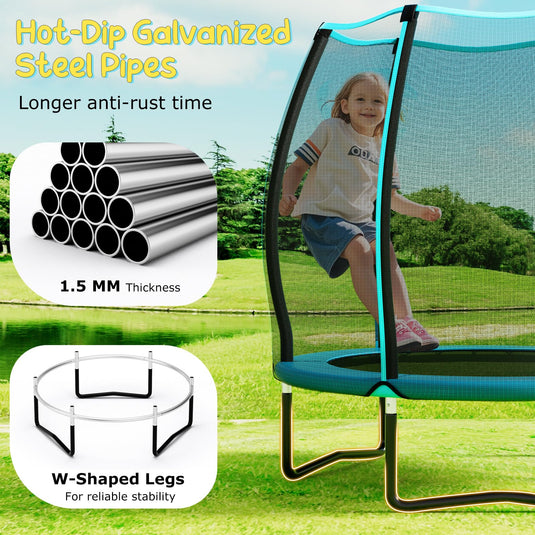 Goplus 55" Trampoline for Kids, ASTM Approved Toddler Mini Trampoline w/Safety Enclosure Net