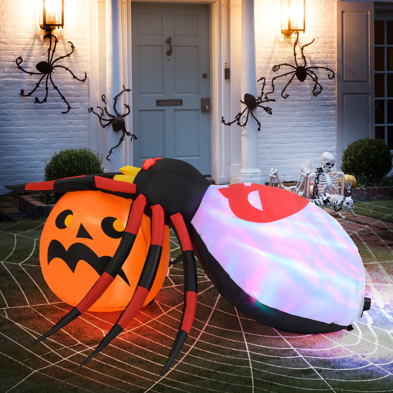 Load image into Gallery viewer, Goplus 5 FT Halloween Inflatable Spider with Pumpkin, LED Lighted Halloween Decoration
