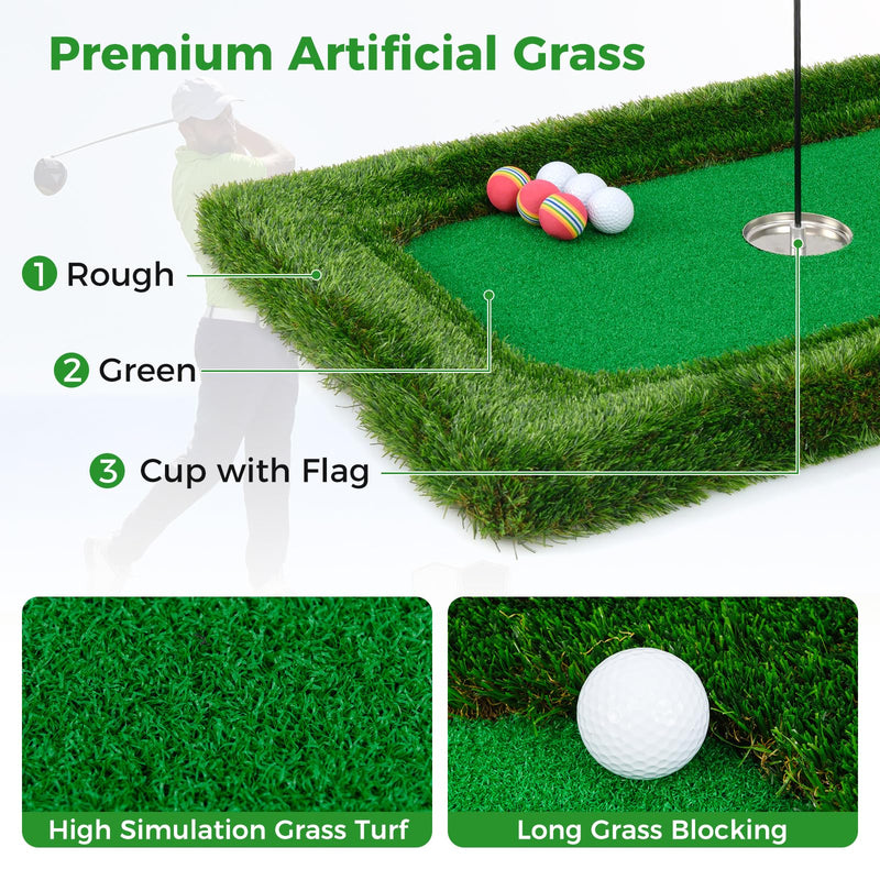 Load image into Gallery viewer, Goplus Floating Golf Green for Pool, Chipping Green Mat w/Hitting Mat, Golf Balls, Rectangle, 37.5&quot; x 25.5&quot;
