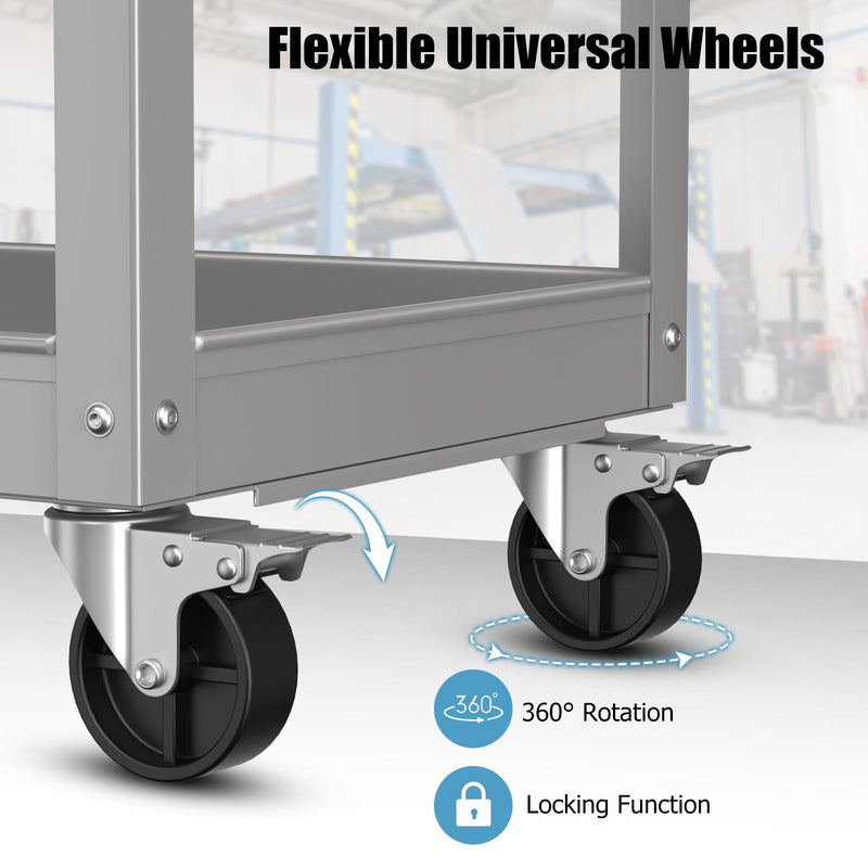 Load image into Gallery viewer, Goplus 3-Layer Service Utility Cart, Heavy Duty Unity Cart with Flat Handle
