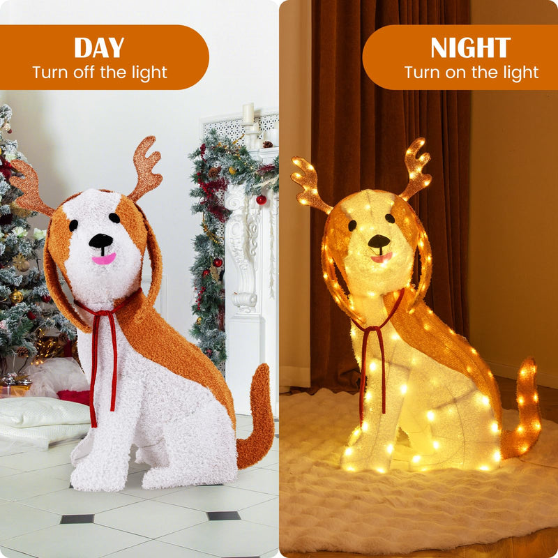 Load image into Gallery viewer, Goplus Lighted Christmas Dog, Indoor Outdoor Puppy Decoration w/LED Lights
