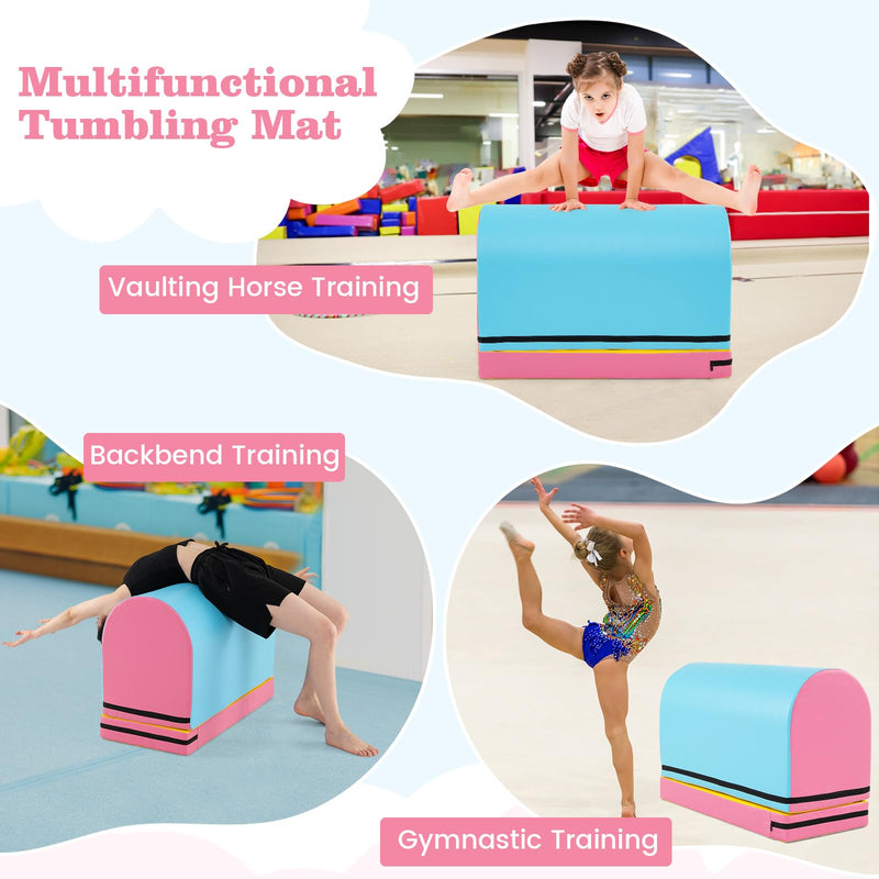 Load image into Gallery viewer, Goplus Mailbox Tumbling Mat, Gymnastics Vaulting Box w/Detachable Mat, Carrying Handle
