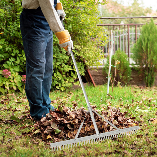 Non Pointed Rake Goplus Landscape Rake 36 Inch, Aluminum Rake Head w/36 Tines and 68