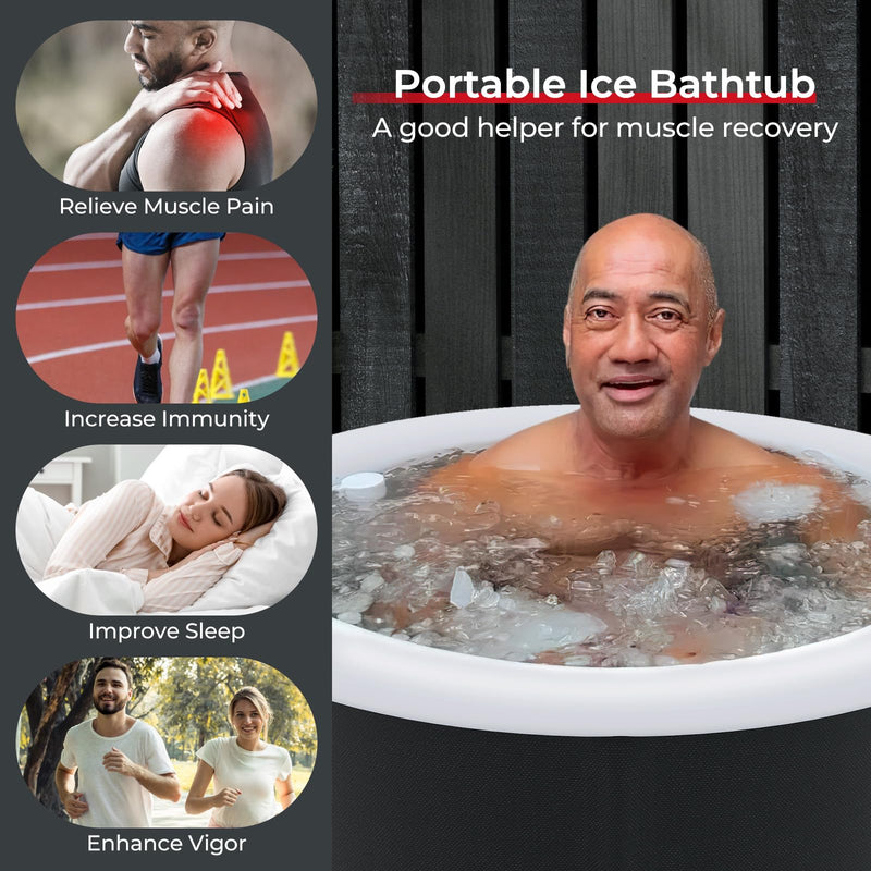 Load image into Gallery viewer, Goplus Inflatable Ice Bath Tub, Portable Cold Water Therapy Tub w/Cover, 6 Sturdy Support Rods, Inflator
