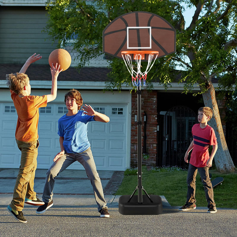 Load image into Gallery viewer, Goplus Portable Basketball Hoop Outdoor, 5.6-6.5 FT Height Adjustable Basketball Goal System with Shatterproof Backboard
