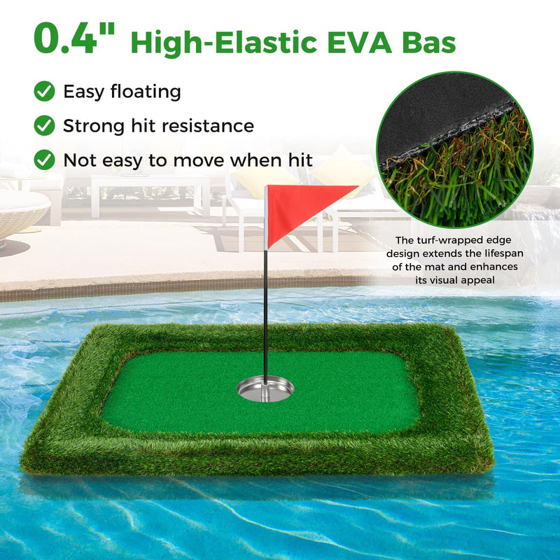 Load image into Gallery viewer, Goplus Floating Golf Green for Pool, Chipping Green Mat w/Hitting Mat, Golf Balls, Rectangle, 37.5&quot; x 25.5&quot;
