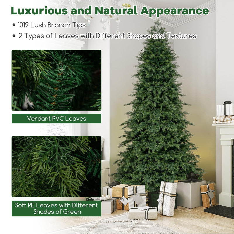 Load image into Gallery viewer, Goplus 7.5ft Artificial Christmas Tree, Unlit Green Hinged Xmas Full Tree with 1019 Lush Branch Tips
