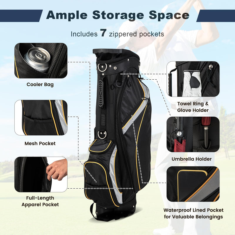 Load image into Gallery viewer, Goplus Golf Stand Bag, Golf Club Bag 8 Way Top Dividers
