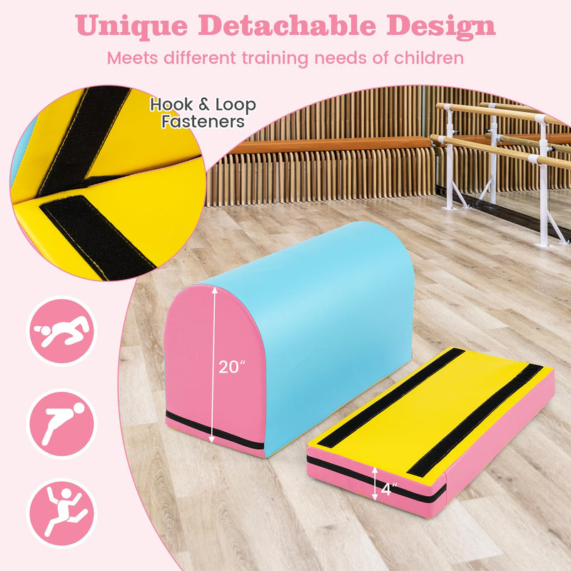 Load image into Gallery viewer, Goplus Mailbox Tumbling Mat, Gymnastics Vaulting Box w/Detachable Mat, Carrying Handle
