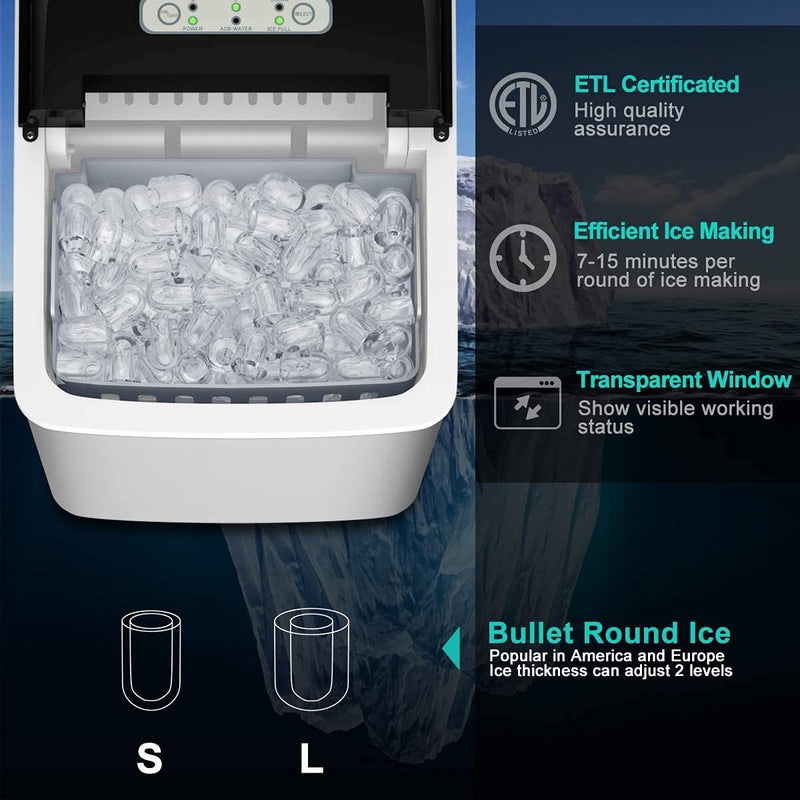 Load image into Gallery viewer, Ice Makers Machine 26.5 LBS/24 Hour Electric Portable Ice Making Machine with Self-Cleaning
