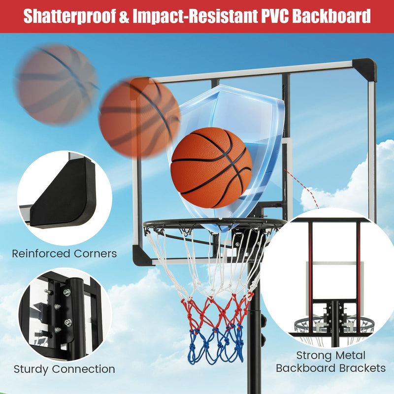 Load image into Gallery viewer, Goplus Portable Basketball Hoop Outdoor, 5.9FT-6.9FT Height Adjustable Basketball Goal System w/Fillable Base
