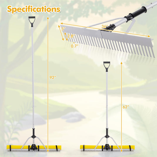Goplus 36 Inch Pond Rake, Floating Lake Weed Rake Aluminum Collapsible ...