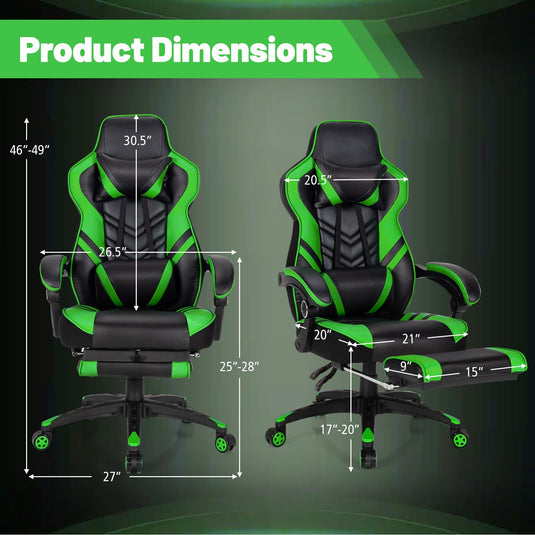 Goliath Computer Chair Goplus Gaming Chair, Computer Chair with Footrest and Lumbar Support ...