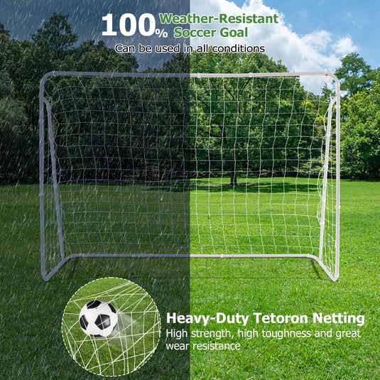 Goplus Soccer Goal, 7FT x 5FT Soccer Net for Backyard with Metal Frame