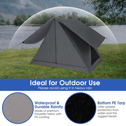 Goplus Pop-up Camping Tent 2-3 Person, 360° One-Way See-Through Family Tent, Waterproof Windproof 4-Season Shelter Tent