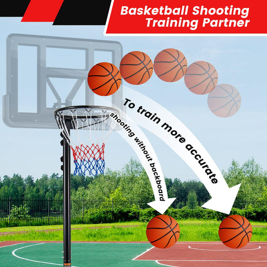 Goplus Portable Basketball Hoop Outdoor, Height Adjustable Basketball Goal System with Fillable Base & 2 Smooth Wheels