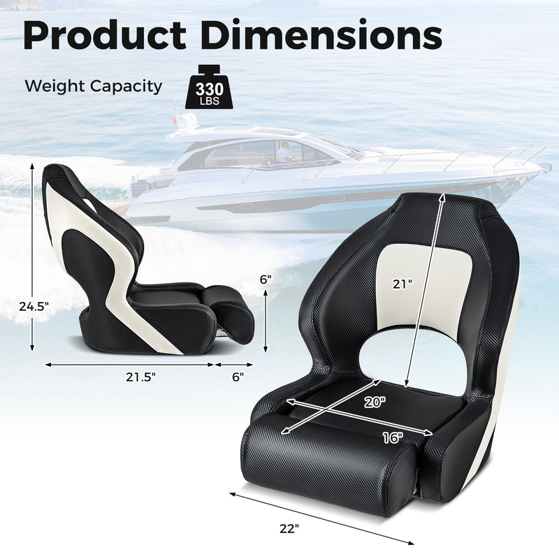 Load image into Gallery viewer, Goplus Sports Flip Up Boat Seat, Captain Bucket Seat w/Thick Sponge Bolster &amp; Waterproof PVC Leather Upholstery
