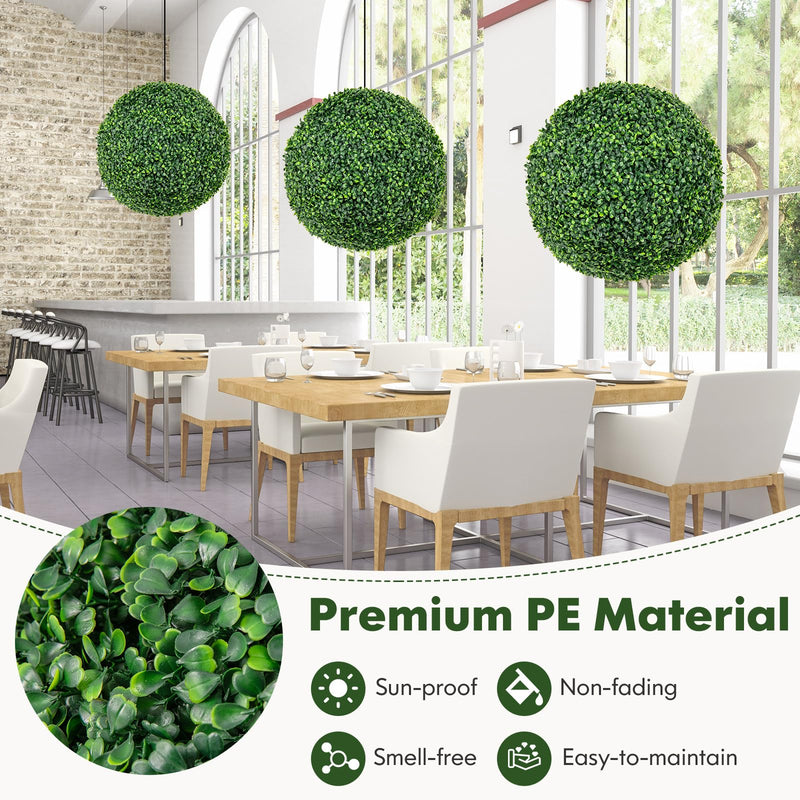 Load image into Gallery viewer, Goplus 2 PCS 20 Inch Artificial Plant Topiary Ball, Round Faux Boxwood Balls Outdoor
