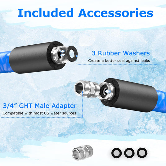 Goplus 25FTHeated Water Hose for RV, Heated Drinking Water Hose in Temperature Down to -45℉ with 3/4” GHT Adapter