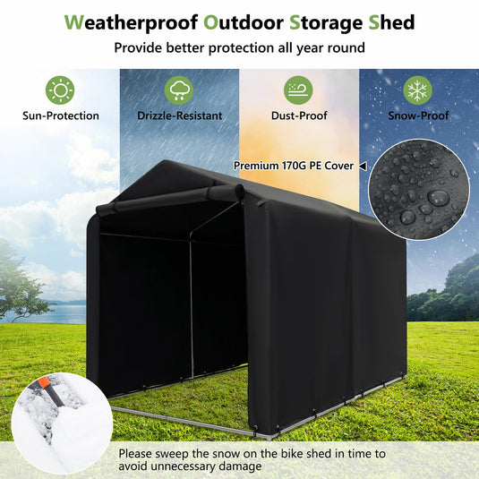 Goplus Portable Shed, 5.2 x 5.4FT Outdoor Storage Shelter