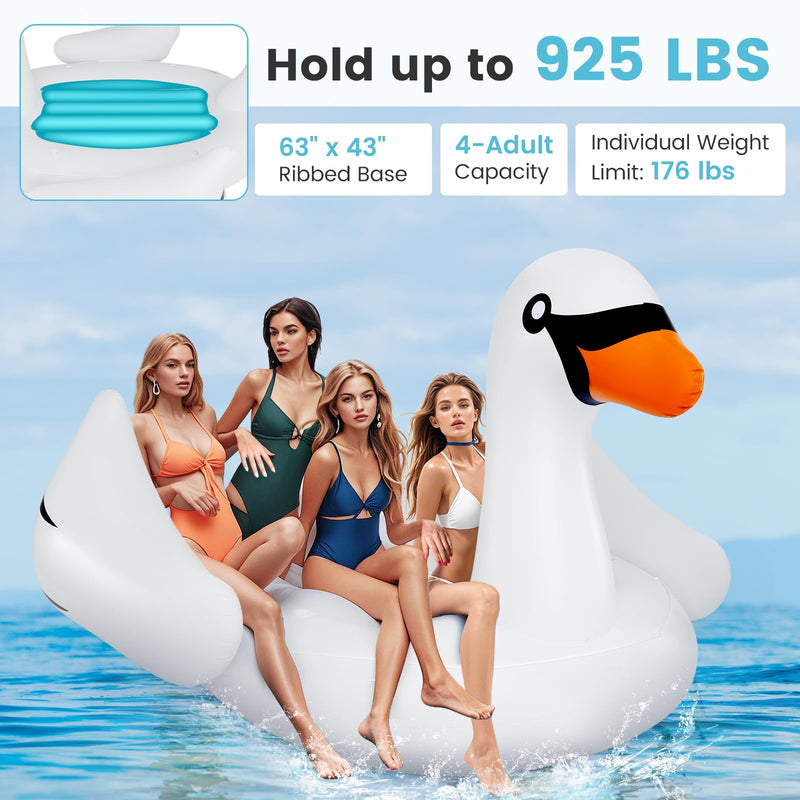 Load image into Gallery viewer, Goplus Giant Flamingo Pool Float, 4 People Inflatable Pool Raft w/Air Pump &amp; Cup Holders for Adults Kids
