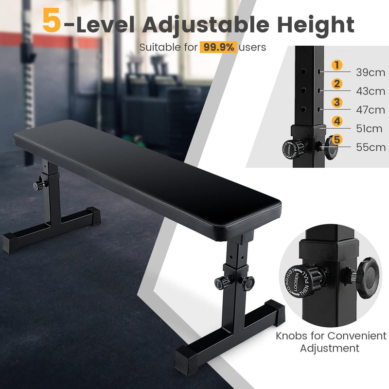 Load image into Gallery viewer, Goplus Flat Weight Bench, Workout Utility Bench w/ 5-Level Adjustable Height
