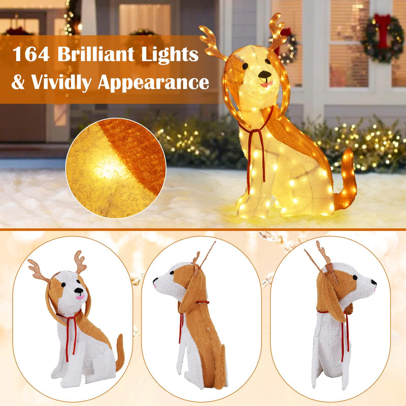 Load image into Gallery viewer, Goplus Lighted Christmas Dog, Indoor Outdoor Puppy Decoration w/LED Lights
