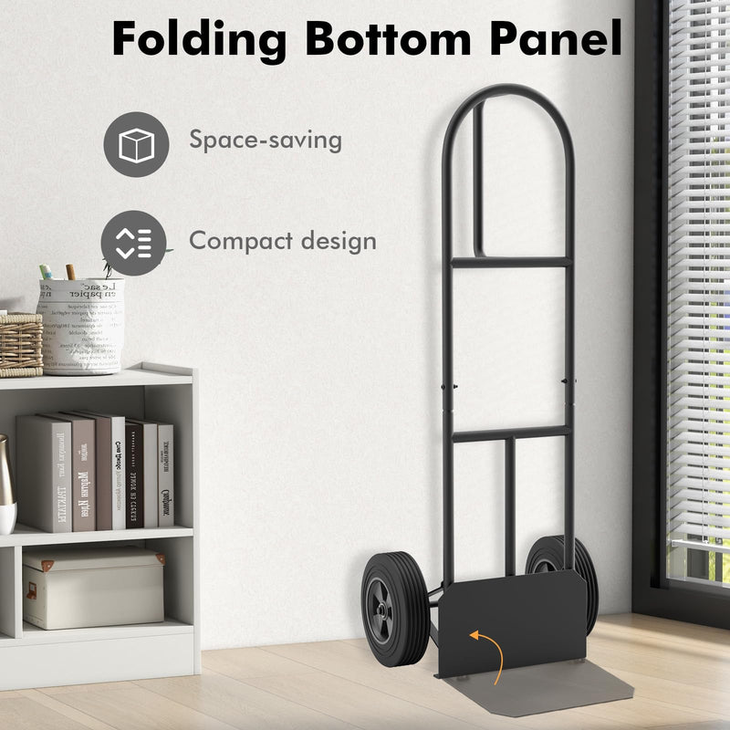 Load image into Gallery viewer, Goplus P-Handle Hand Truck, High Back Sack Barrow with 10&quot; Wheels, Built-in Double Bearings and Foldable Load Plate
