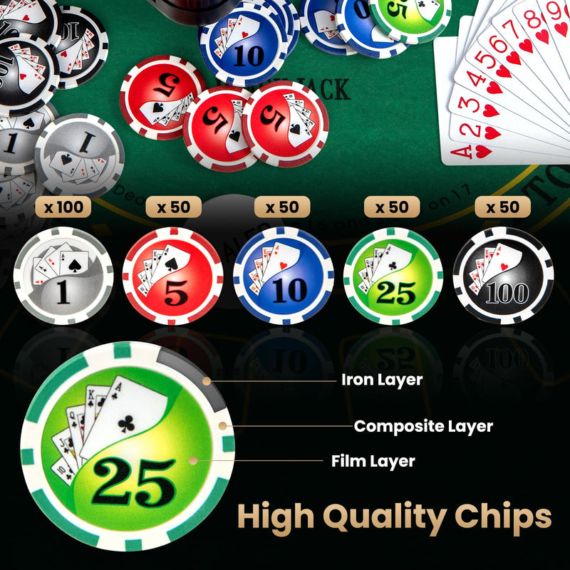 Load image into Gallery viewer, Goplus Poker Chip Set, Casino Poker Chips with 300 PCS Chips, 6 Decks Cards, Dealer Button
