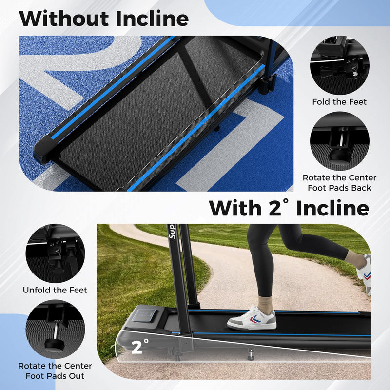 Load image into Gallery viewer, Goplus 2 in 1 Folding Treadmill with Incline, 3.0HP Walking Pad, 265lb Capacity Under Desk Treadmill with Remote Control, APP and LED Display
