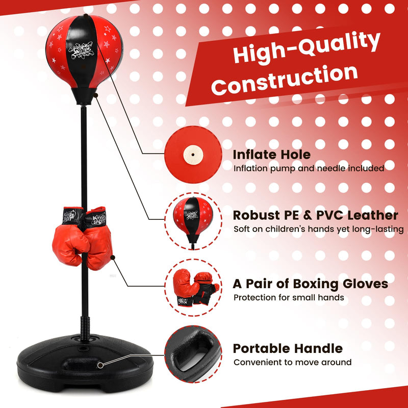 Load image into Gallery viewer, Goplus Punching Bag for Kids, Boxing Set with Gloves, Height Adjustable Stand
