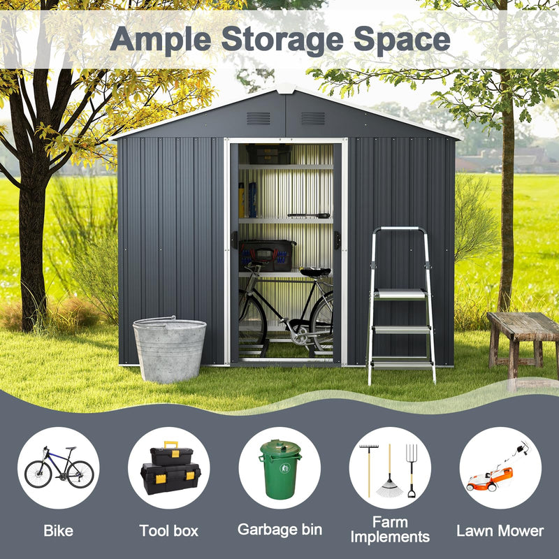 Load image into Gallery viewer, Goplus Outdoor Storage Shed with Floor
