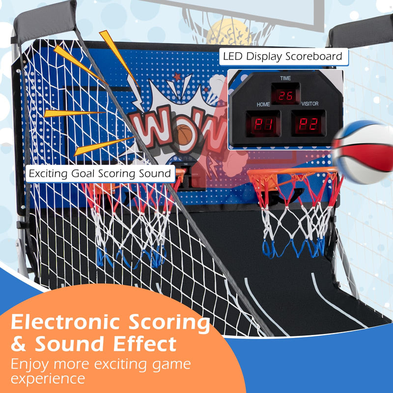 Load image into Gallery viewer, Goplus Foldable Dual Shot Basketball Arcade Game
