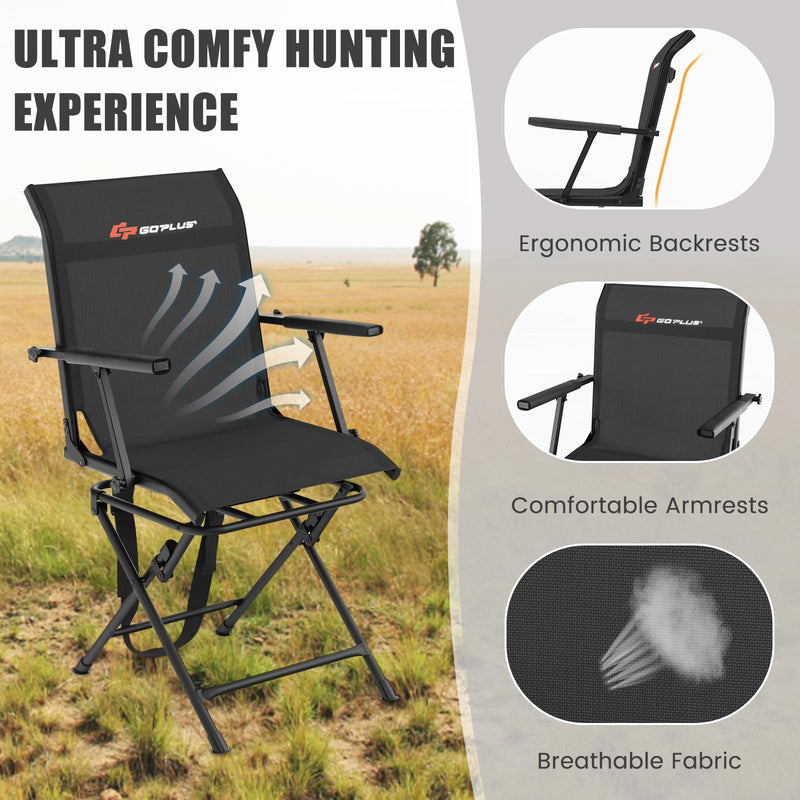 Goplus Hunting Chair, 360-Degree Swivel Hunting Blind Chair with Carry –  GoplusUS