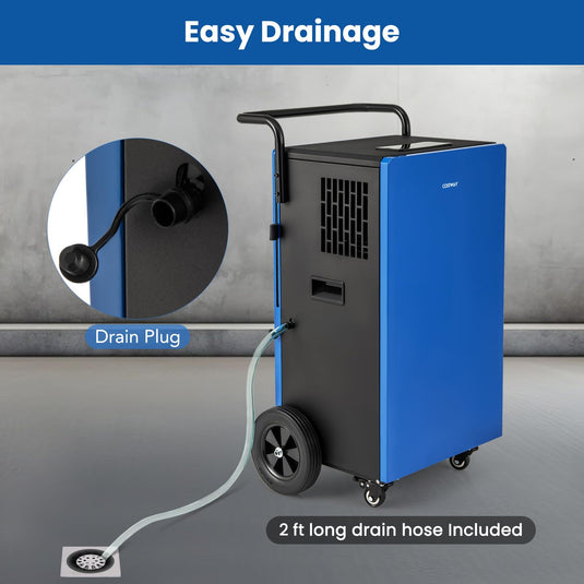 215 Pints Commercial Dehumidifier w/Drain Hose, Industrial Heavy Duty Dehumidifier w/ 24H Timer