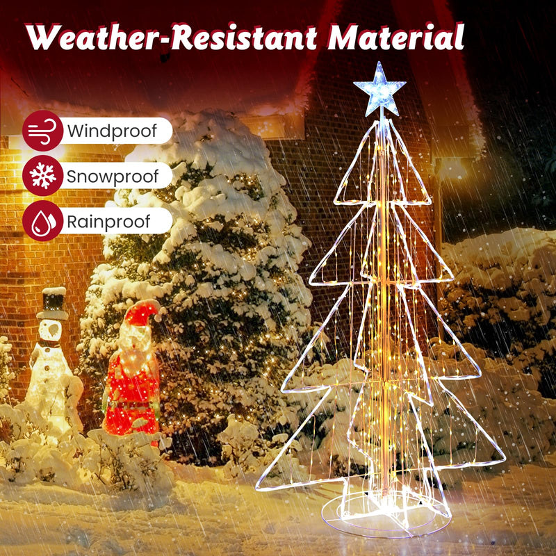 Load image into Gallery viewer, Goplus 5 FT LED Lighted Cone Tree, Indoor &amp; Outdoor Xmas Decoration with Star Topper &amp; Round Base
