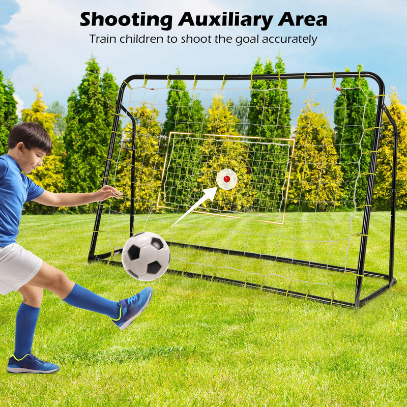 Load image into Gallery viewer, Goplus 6FT x4FT Soccer Net, 2 in 1 Soccer Rebounder Soccer Goal w/Shooting Auxiliary Area
