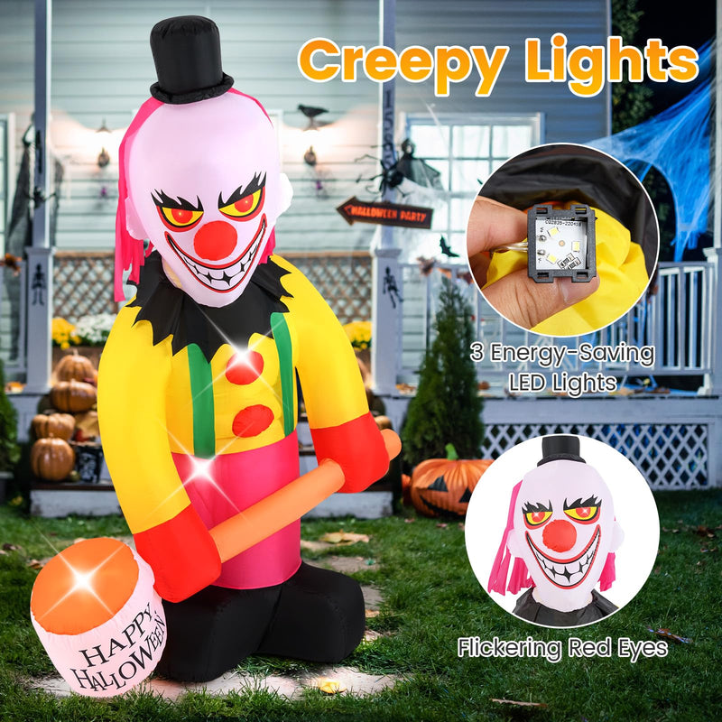 Load image into Gallery viewer, Goplus 8 Ft Halloween Inflatables, Giant Blow up Halloween Clown Decorations with Moving Head
