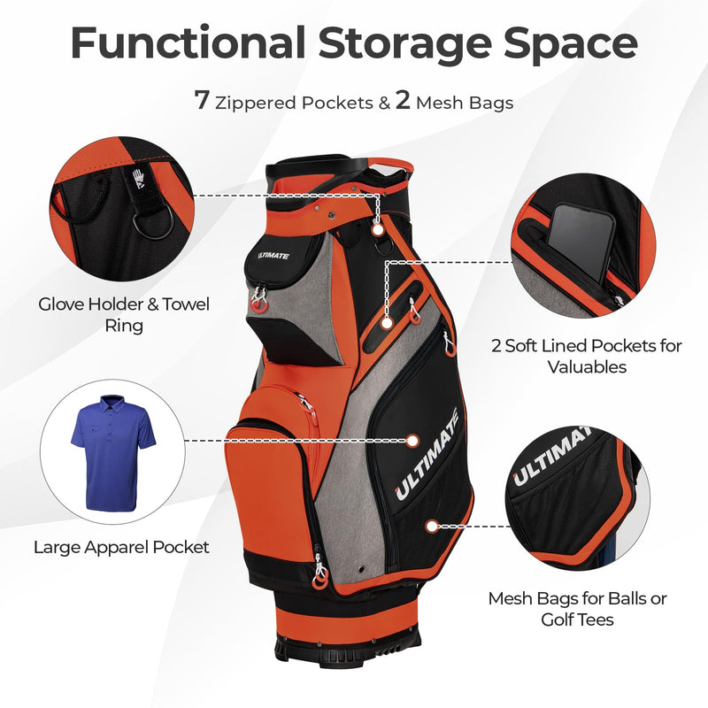 Load image into Gallery viewer, Goplus Golf Cart Bag with 14-Way Top Organizers, Lightweight Portable Golf Club Bag
