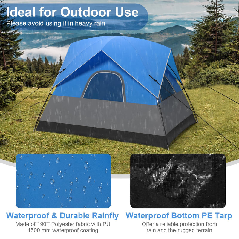 Load image into Gallery viewer, Goplus Camping Tent for 2-3 People, Waterproof &amp; Windproof Family Dome Tent w/Removable Rainfly
