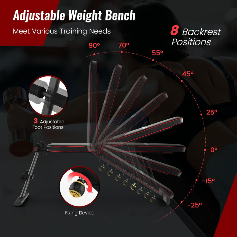 Load image into Gallery viewer, Goplus Adjustable Weight Bench, Heavy Duty Exercise Bench Press for Full Body Strength Training
