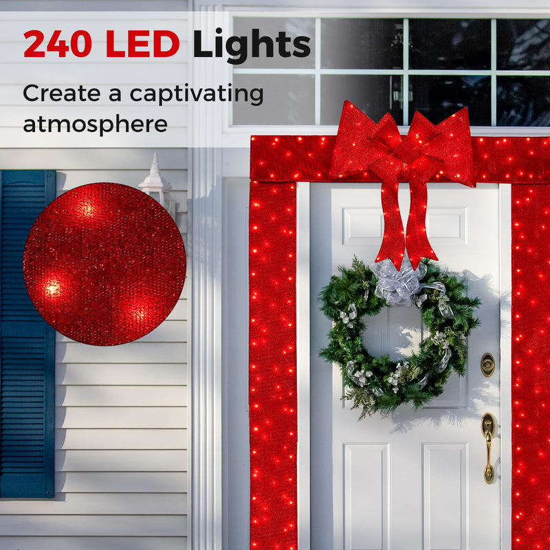 Load image into Gallery viewer, Goplus Lighted Christmas Doorway Arch, Light-up Xmas Decoration with 240 LED Lights
